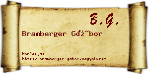 Bramberger Gábor névjegykártya