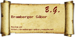 Bramberger Gábor névjegykártya